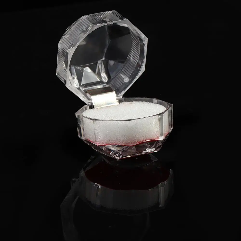 Nice Beautiful Ring Box Clear Crystal Jewelry Box Organizer Earrings Brooch Storage Display Case
