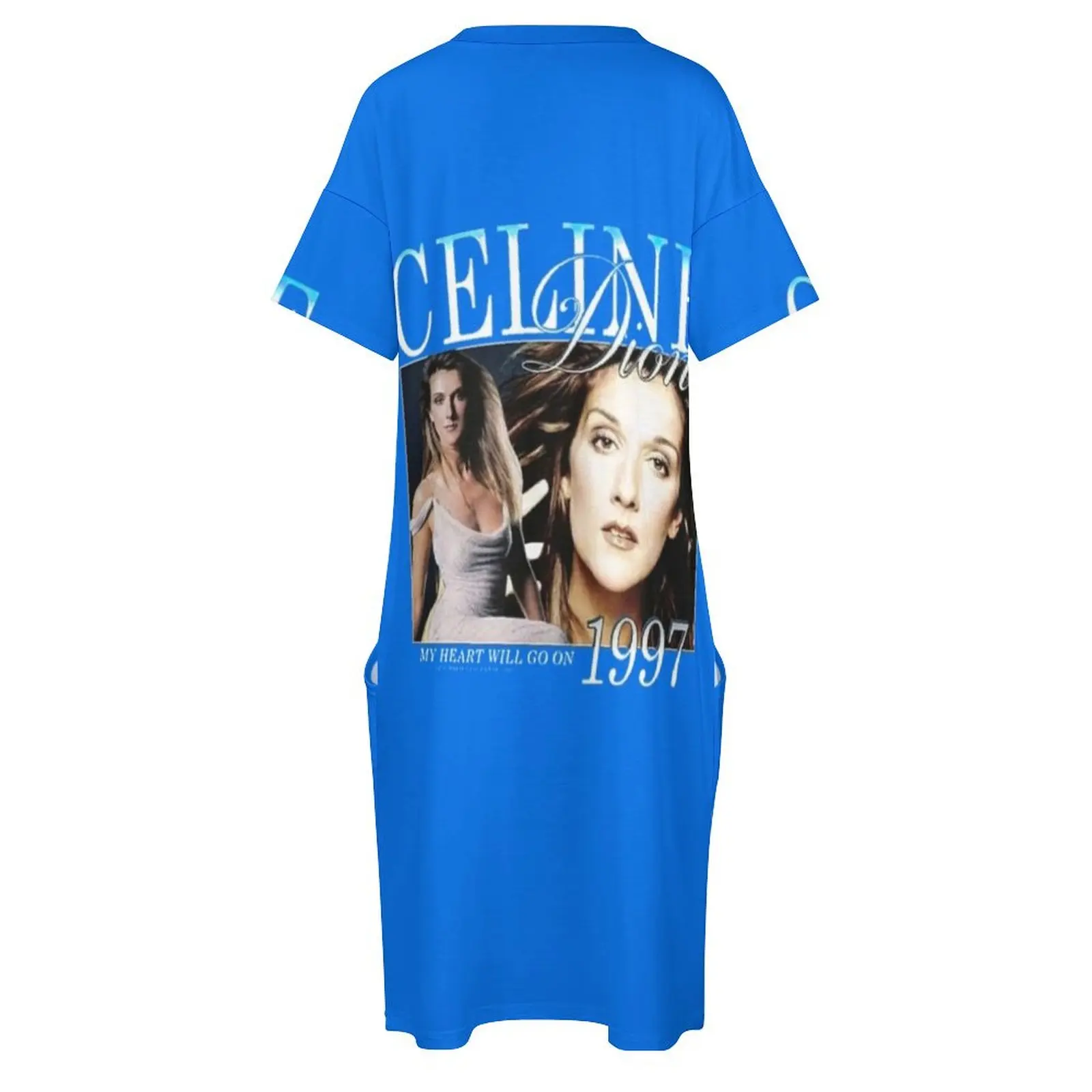 Gráfico celine dion amor country música para mulheres homens camiseta essencial vestido de bolso solto vestidos para mulher 2025