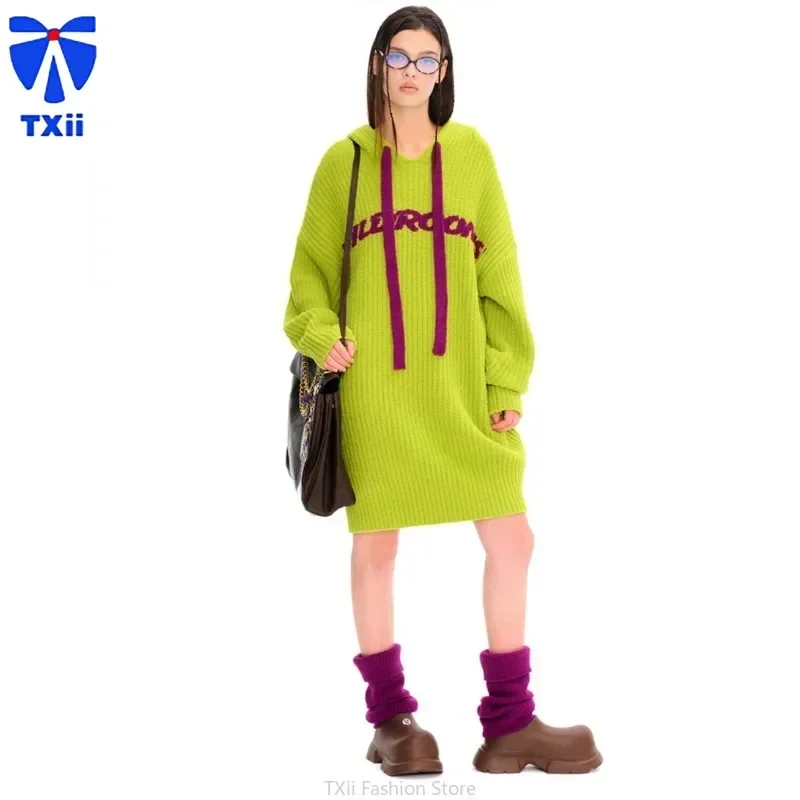 TXii Newlook Store Women's Home Clothes Hoodie Sweatshirt Hooded Loose Simple All-match Fashion Autumn Winter 2024 Autumn