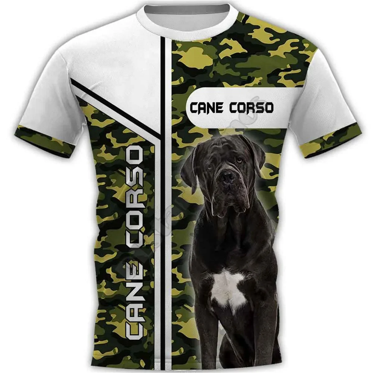 

PLstar Cosmos Camouflage Cane Corso 3D Printed t-shirt Harajuku Streetwear T shirts Funny Dog Men For Women Short Sleeve