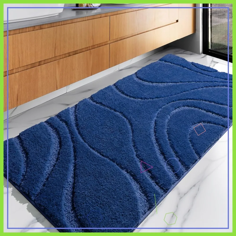 

Ultra Soft 24x60 Inch Bath Rug Runner, Non-Slip Water Absorbent Microfiber Mat for Bathroom Floor Tub Shower