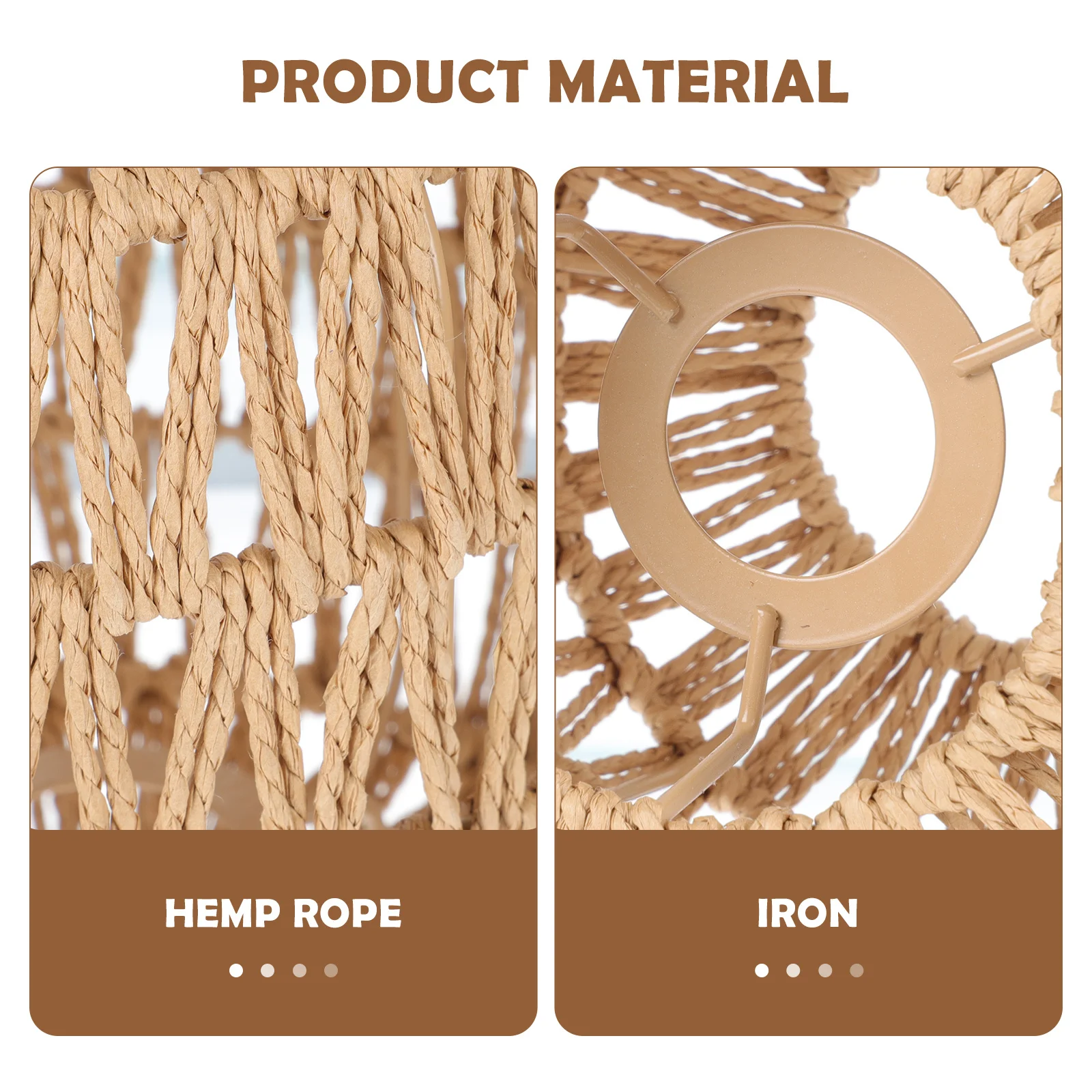 

1pc Woven Lampshade Premium Hemp Rope Rustic Vintage Style Ceiling Lamp Cover For Dining Room Bedroom Cafe Bar Pendant Light