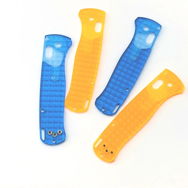 1 Pair Transparent Acrylic Material Fold Knife Handle Patches Scales For Benchmade Bugout 535 Grip DIY Making Accessories Parts