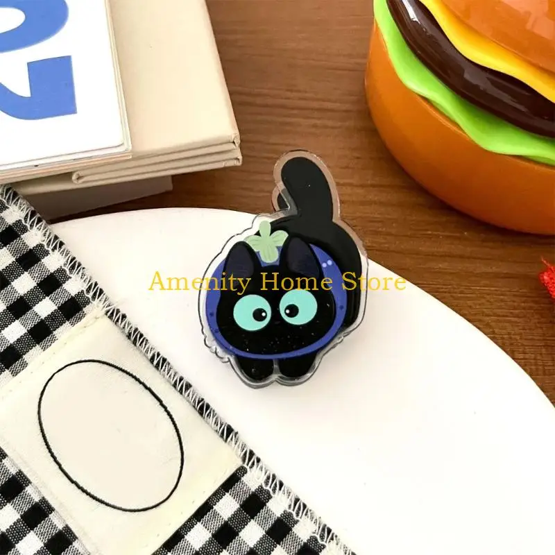 F26C Acrylic Bag Closures with Black Character Artwork, Set of 8 Small Pieces for Kitchen Storage, Treat Bags, Seasoning
