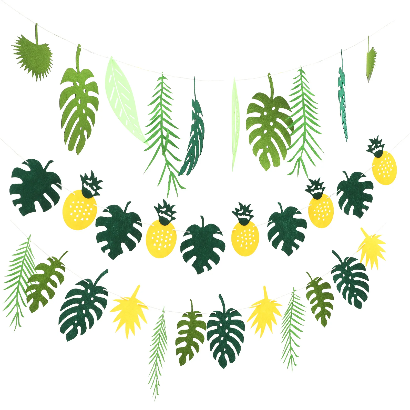 

1 set 1 Set Tropical Leaf Banner Hawaii Party Decor Felt Garland Palm Leaves Hanging Party Supplies Wedding Birthday Decoration