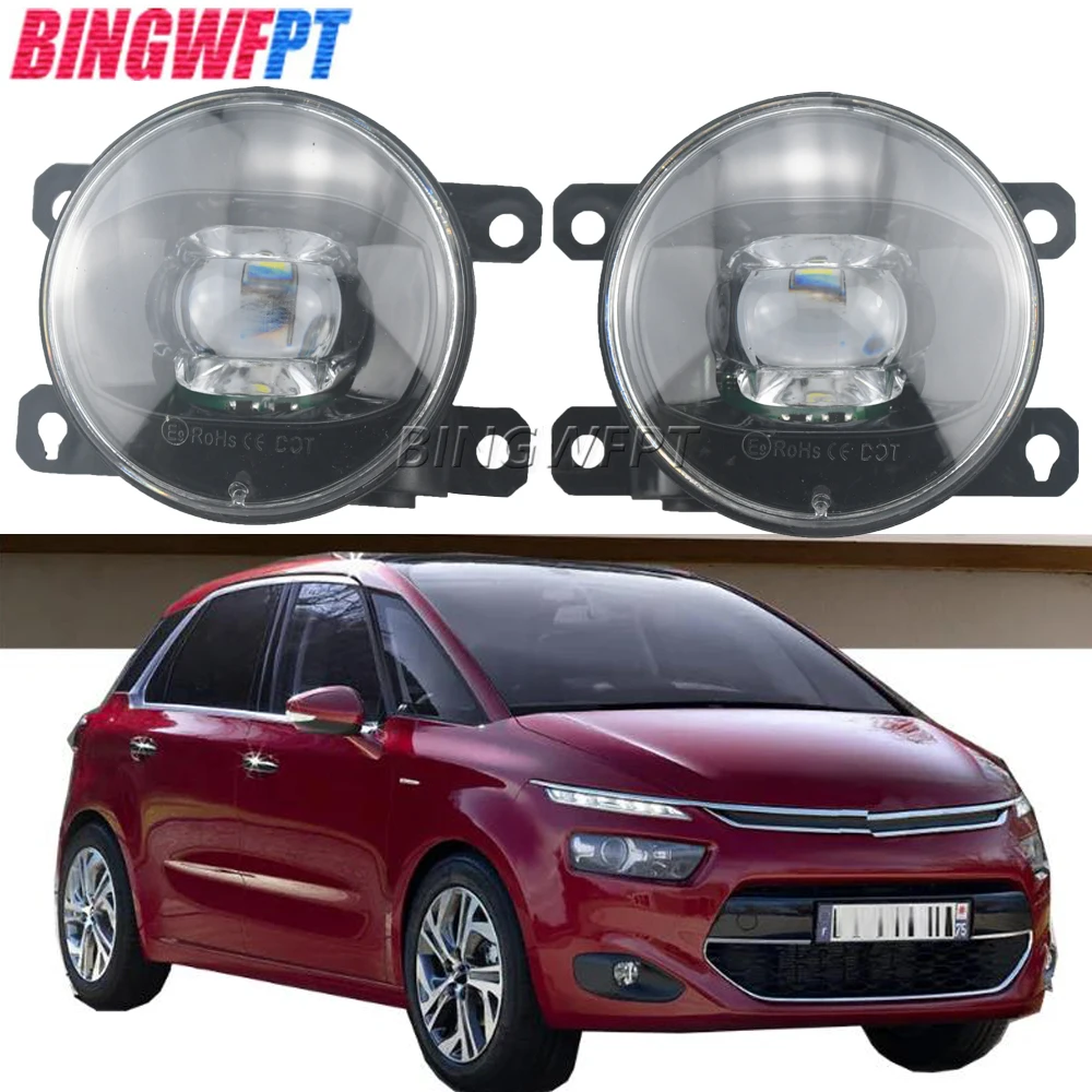 2PCS For Citroen C4 Picasso Grand Picasso Pallas 2006-2020 LED Lens Fog Light Car H11 Front Bumper Fog Lamp Accessories