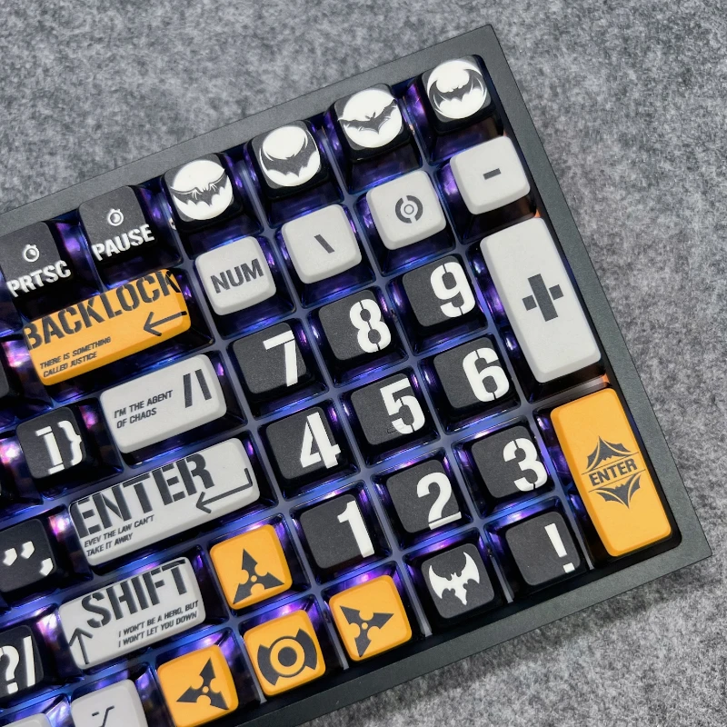 Black and White Knight Themed Keycap Set PBT Thermal Sublimation Translucent Mechanical Keyboard Keycap Accessories ASA Rainy75