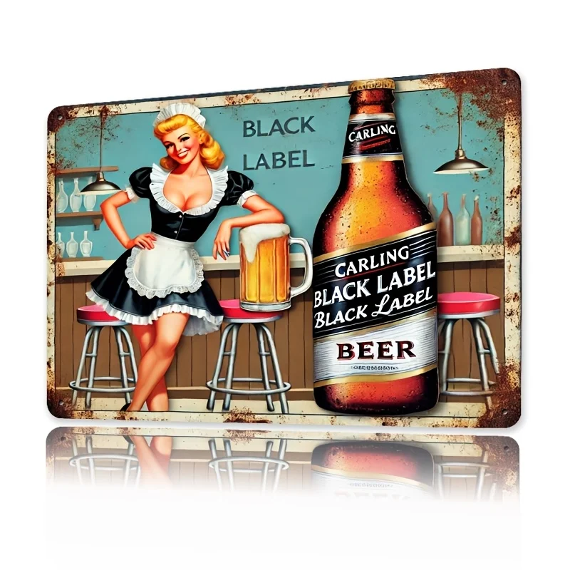 , Beer Logo, Iron 20×30cm (8×12),  Metal Sign, Retro Plaque Decoration, Bar Theme, Wall Art, Perfect for Bedroom, Coffee Shop