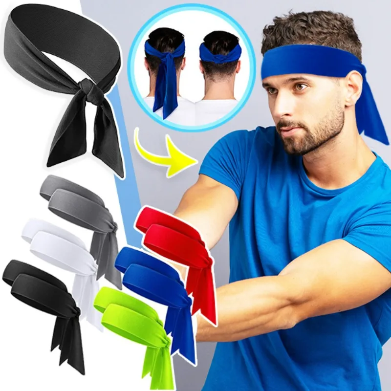 Solid Tennis Sports Headband Basketball Yoga Sweat-absorbing Cool Sturdy Knotted Hair Band Outdoor Multicolored Soft Sweatband