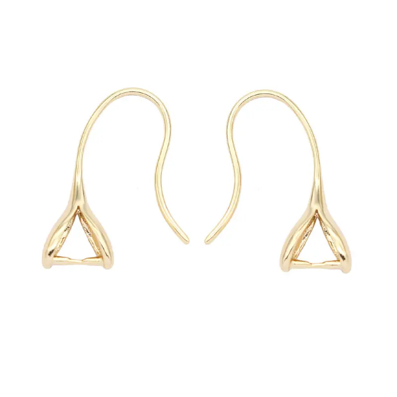 10PCS 18K Gold Color Brass with Clasps Clip Earrings Hooks High Quality Diy Jewelry Making Earrings Accessories for Women