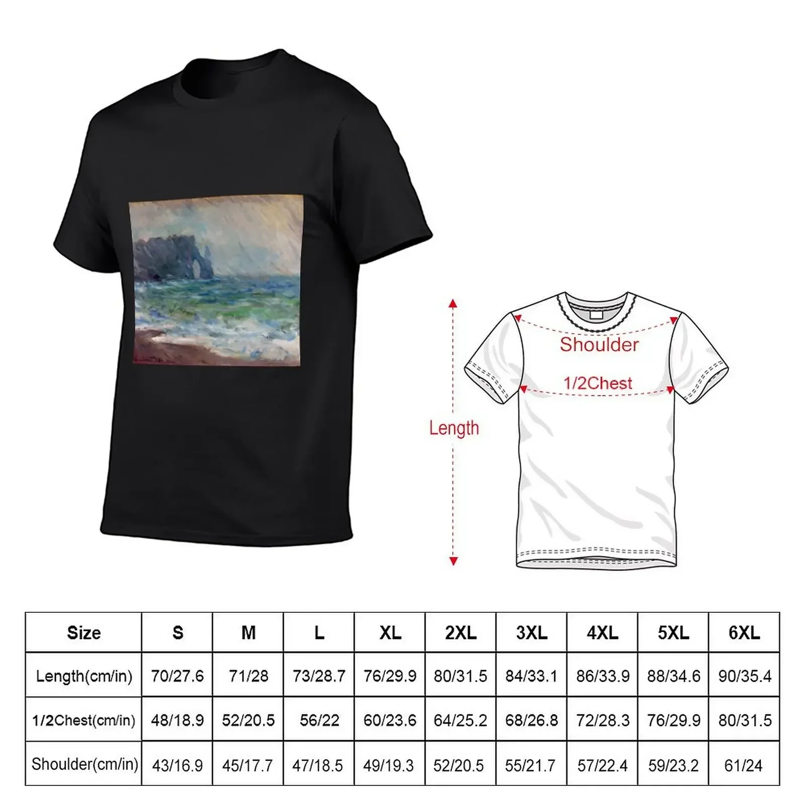 Claude Monet Rainfall Etretat Normandy France T-Shirt summer clothes anime stuff men t shirt