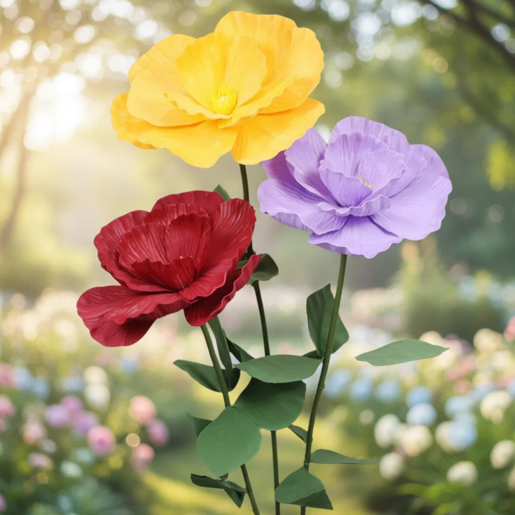 40/50cm Künstliche Blume aus PE-Schaum, Wasserfeste Simulierte Blume in Übergröße, Künstliche Blumen für Fotokabinen-Hintergrund