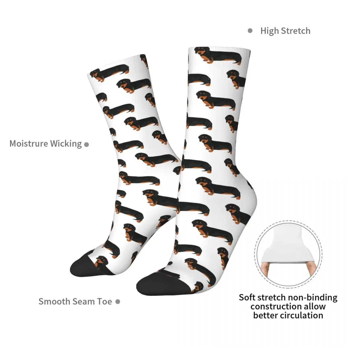 Sausage Dog Lovers Socks Harajuku High Quality Stockings All Season Long Socks Accessories for Man's Woman's Birthday Present