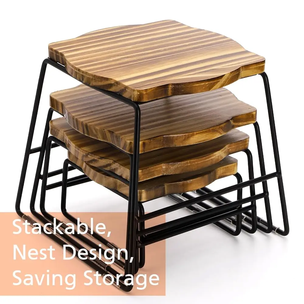 4 Buah Riser Prasmanan Kayu, Riser Meja Makanan Penutup Riser Tampilan Makanan, Riser Panci Pizza, Stand Cupcake & Riser Pajangan Kayu,