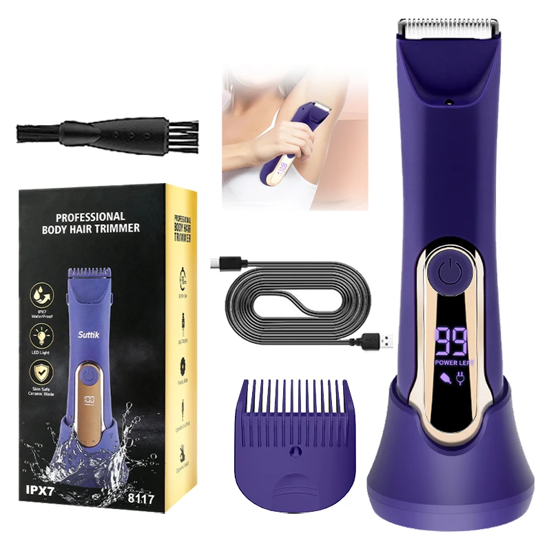 New electric body hair trimmer whole body waterproof haircut shaving razor for men and women private pubic hair leg hair scissor