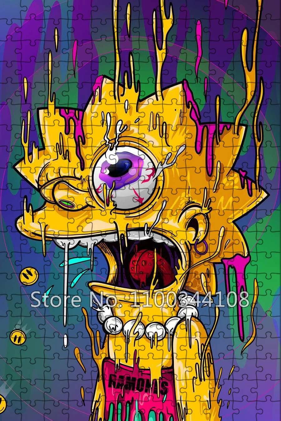 Disney Terror Characters The Simpsons Wooden Puzzle Horror Cartoon Jigsaw Puzzle Assemble Pictures for Adults Decompress Toys