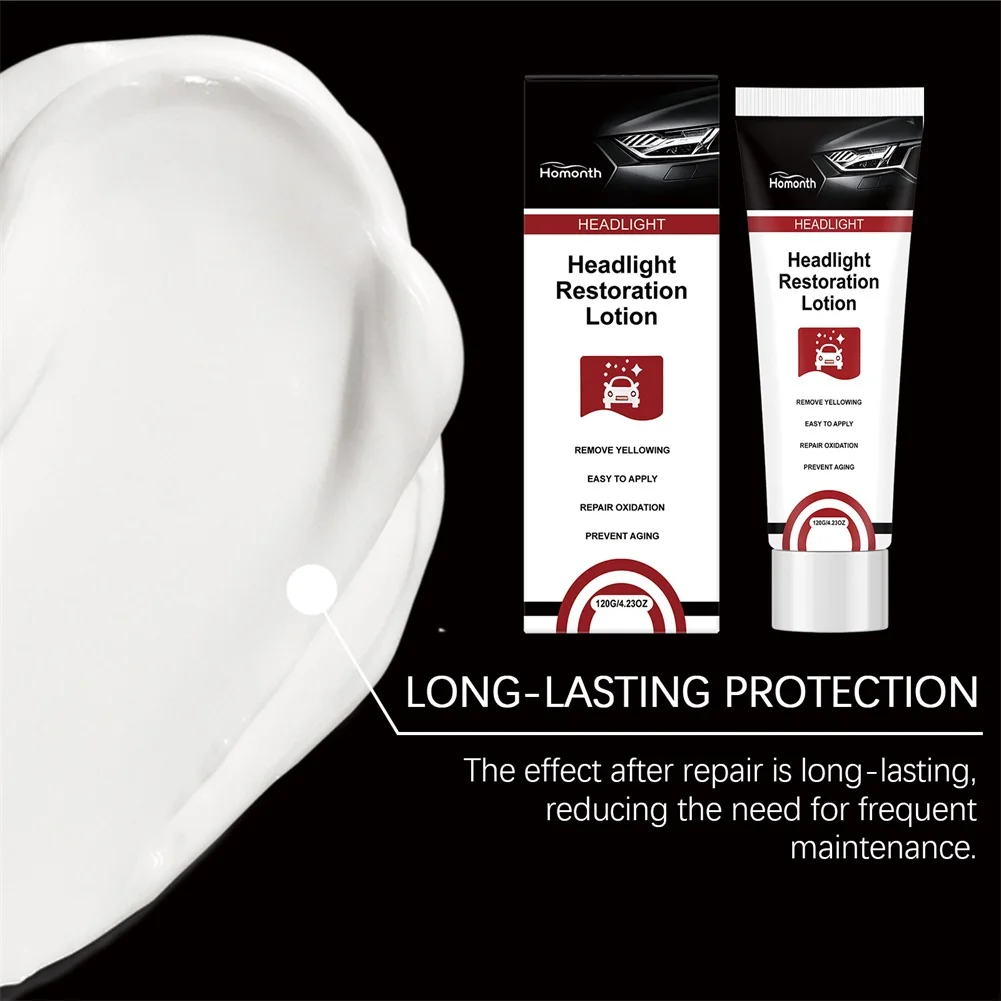 Professional Grade Headlight Restorer Car Headlight Restoration Lotion Remove Yellowing Fix Cloudy Lens