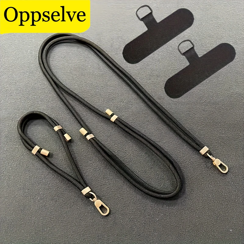 Cellphone Lanyard Long/Short Diagonal Span Lanyard Polyester Silver Buckle Backable Simple Phone Pendant Universal Phone Lanyard