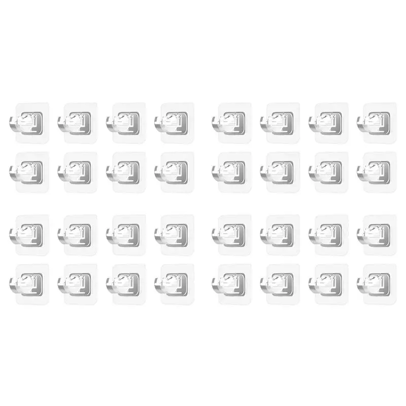 ABGG-32PCS No Drill Curtain Rod Brackets Curtain Rod Holder Hooks Nail Free Curtain Rod Hooks Curtain Hangers For Home