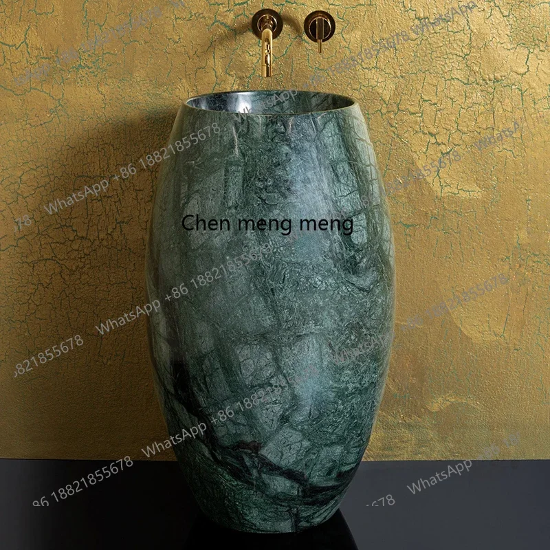 X  Light luxury marble bathroom integrated floor column, minimalist wash basin, outdoor washbasin