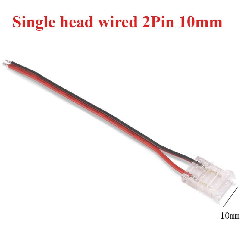 

10Pcs COB LED Wire Connector 5 8 10mm Connection Solderless Mini Buckle FCOB RGB CCT LED Strip Lights 2Pin Connector with Wire