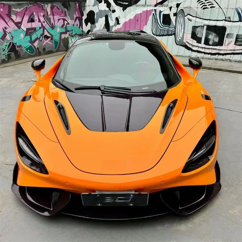 طقم هيكل من ألياف الكربون طراز 765LT 720S Upgrd 765LT المصد الأمامي المصد الخلفي أنبوب عادم سبويلر خلفي