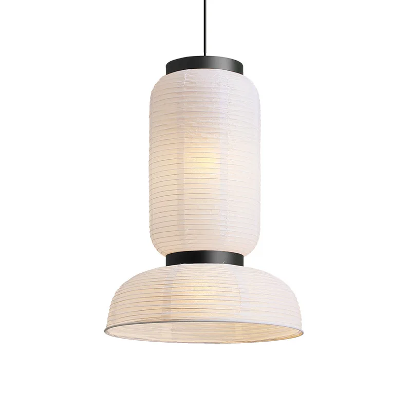 

living room chandelier, Nordic modern rice paper wabi-sabi retro restaurant Internet celebrity lantern