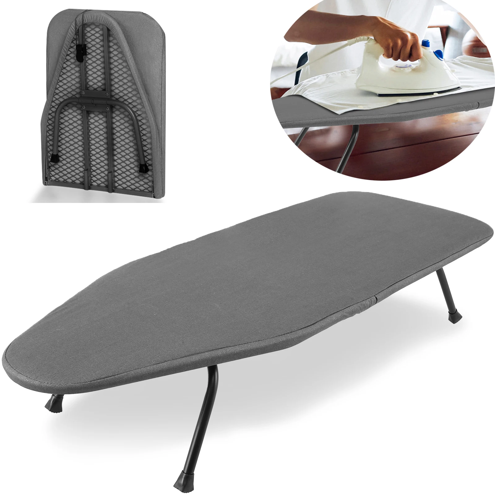 Tabletop Ironing Board Foldable Small Ironing Board Portable Ironing Pad with Heat Resistant Cover For Small Spaces Iron clothes