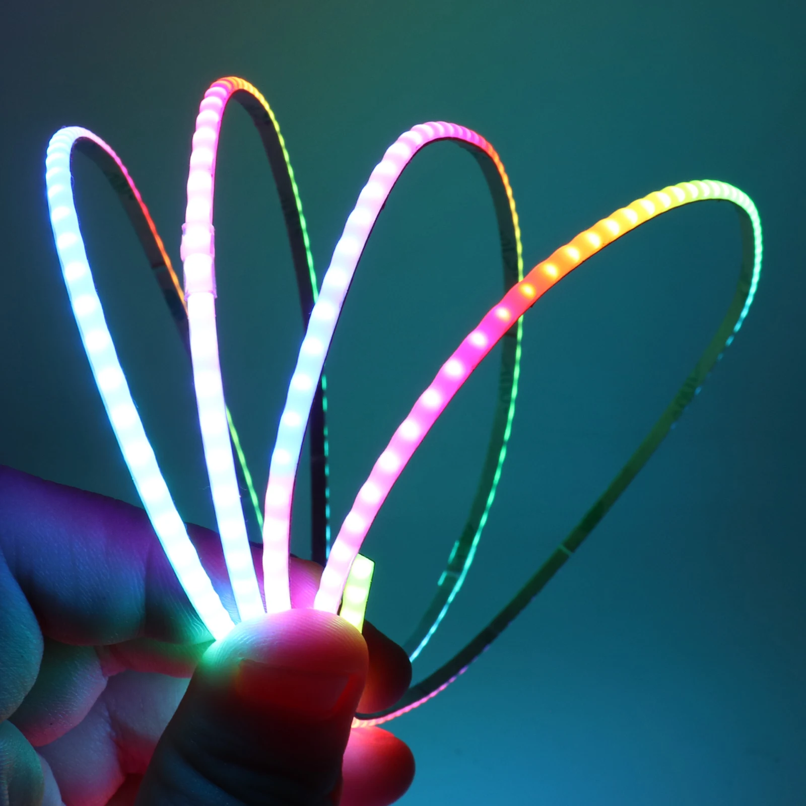 5V New 3mm Super Thin Addressable COB LED Strip RGBIC Individual Pixel Control 240LEDs WS2812B Dream Color USB Powered LED Tape