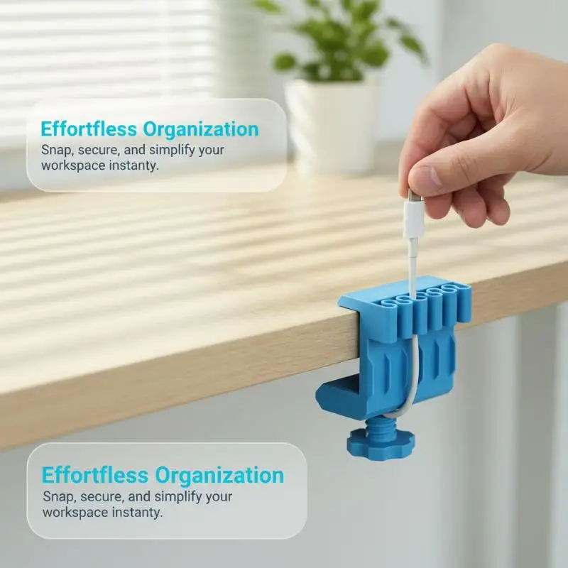 Eco-Friendly Desktop Cable Organizer 3D Printed Durable Cord Clip for Student Study Desk Wire Management Tool