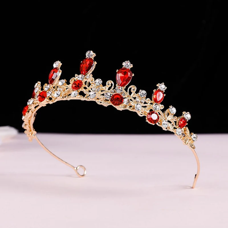 Elegant Colorful Crystal Tiara Crown Women Girls Party Wedding Princess Rhinestone Bridal Crown Hair Jewelry