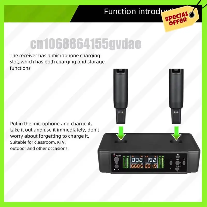 -A61K Dynamic Live Broadcast Wireless Charging Microphone Set Professional For Stage Singing 2 Pack 1 Drag Home Handheld Mic