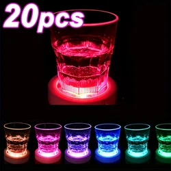 20PCS LED Coaster Lights Colorful Glowing Wine Bottle Stickers Bar Wedding Party Lighting Glowing Wine Bottle Stickers