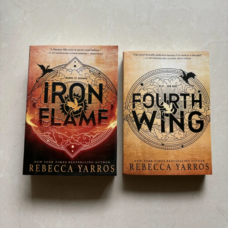 Rebecca Yarros 2 Books collection set Fourth Wing & Iron Flame Paperback Book in English