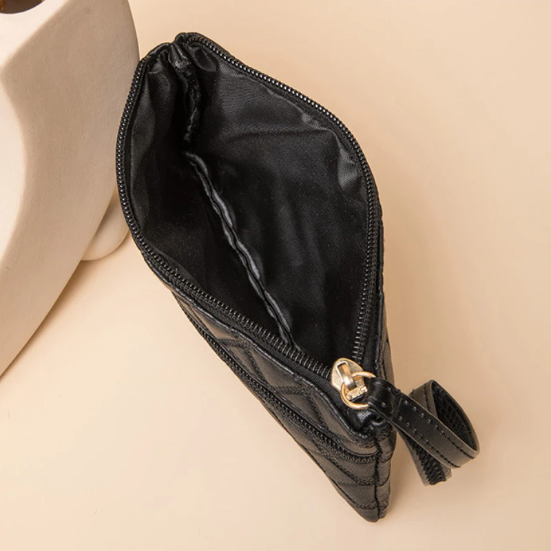 5PCS Change Purse Woman Solid Color Long Double Zipper Bag Holding Mobile Phone Bag Large Capacity Bank Card Coin Wallet