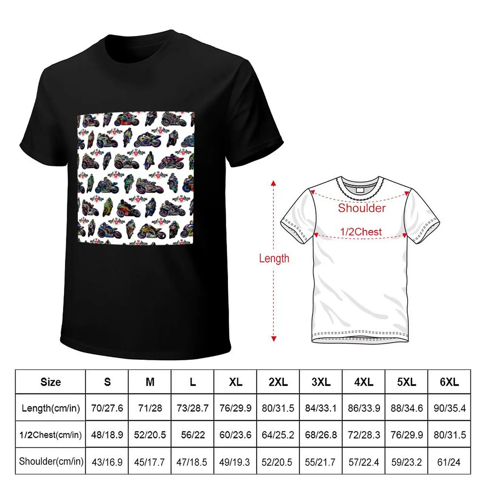 Moto GP Motorbikes Revamped 2 T-Shirt Simple Line Art Print Tee