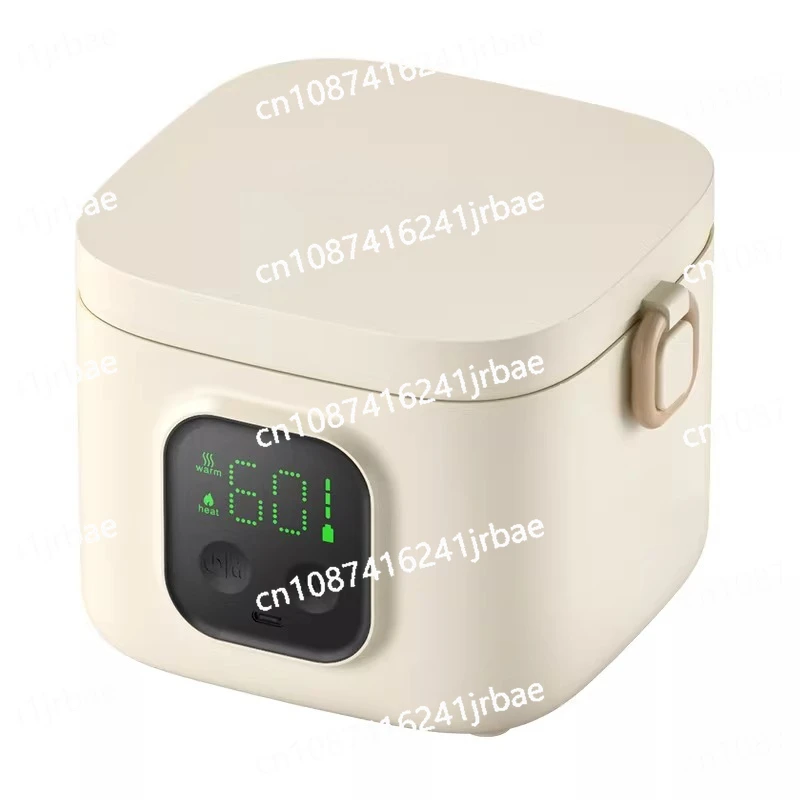 Portable Wireless Water-Free Heating Lunch Box Small Capacity for Baby Camping Trips LCD Display Rechargeable Electric Lunch Box