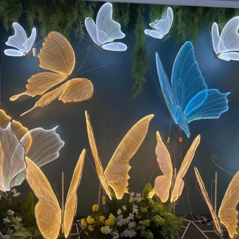 J-284 Wholesale LED giant lighting butterfly for Wedding party Floral Set decoration store display