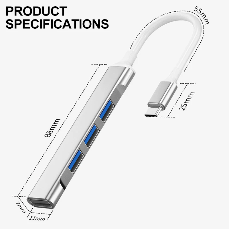 Espansione del computer Tipo-C HUB USB Hub Dock Station multifunzione per MacBook Splitter Adattatore di alimentazione Extender Accessori per ufficio