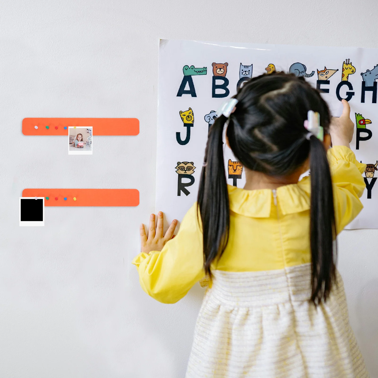 

5pcs Felt Bulletin Bar Strip Self-Adhesive Orange Pin For Notes Photos Memos Schedules Office Home School Cork Notice Board