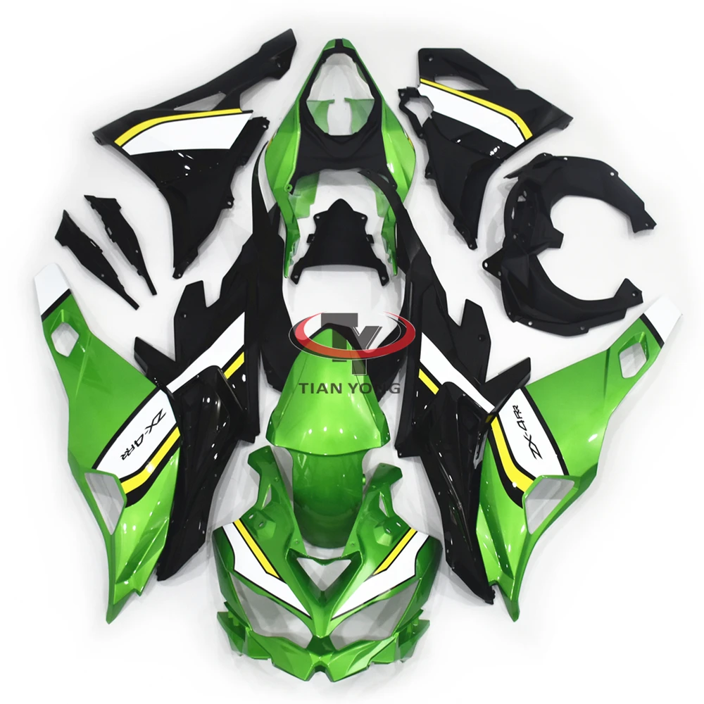 Motorcycle Full Fairing Kit For Kawasaki ZX4RR Bodywork Cowling 2021-2024 ZX 4RR ZX4R Green black white yellow striped decal