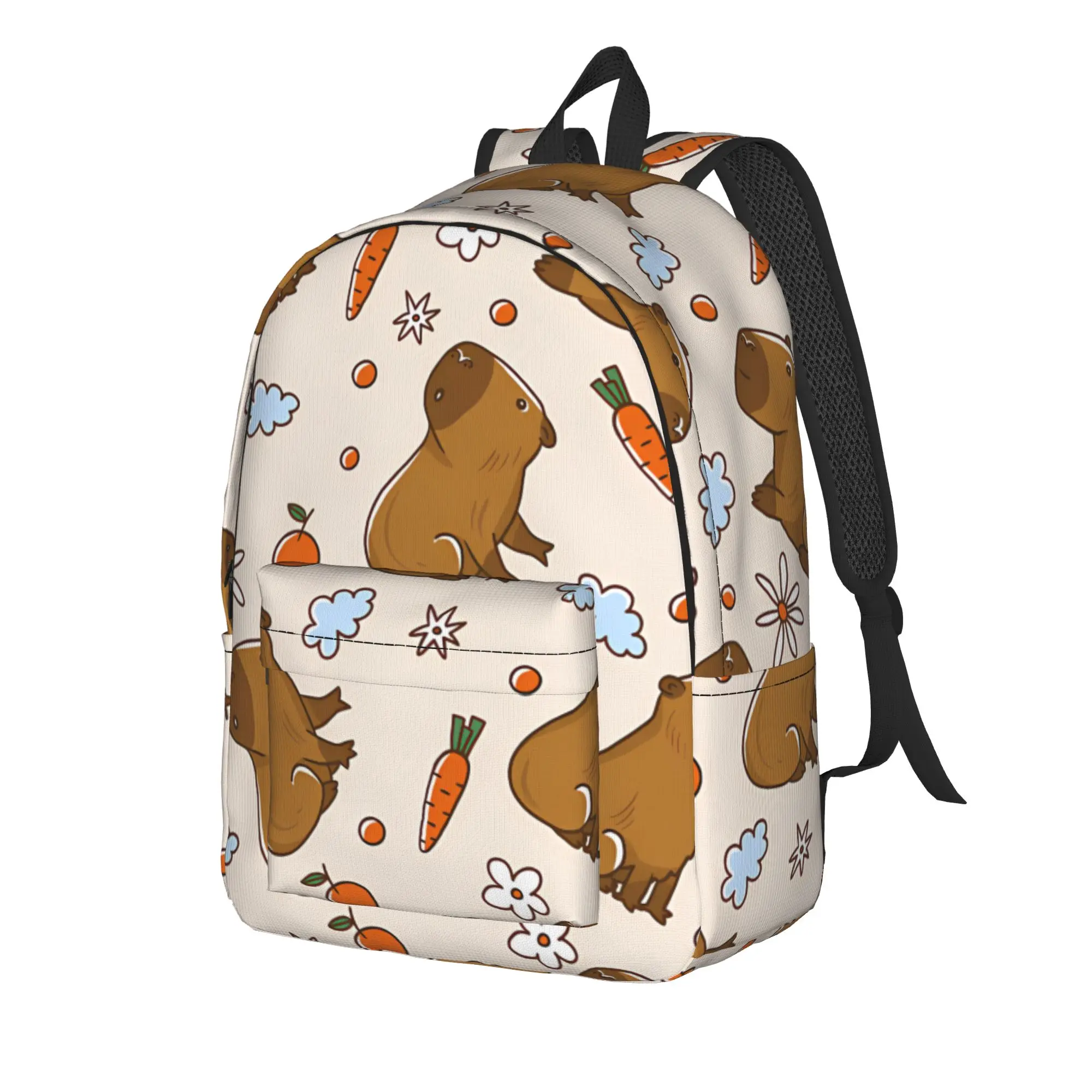 Carrot Capybara Backpack  Cool Backpacks Male Travel Lightweight School Bags Colorful Rucksack