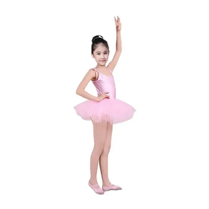 Vestido de Ballet para niños, falda de Ballet con tirantes lisos, tutú elegante, trajes de baile para niños, trajes de Ballet de salón para niñas, ropa de escenario
