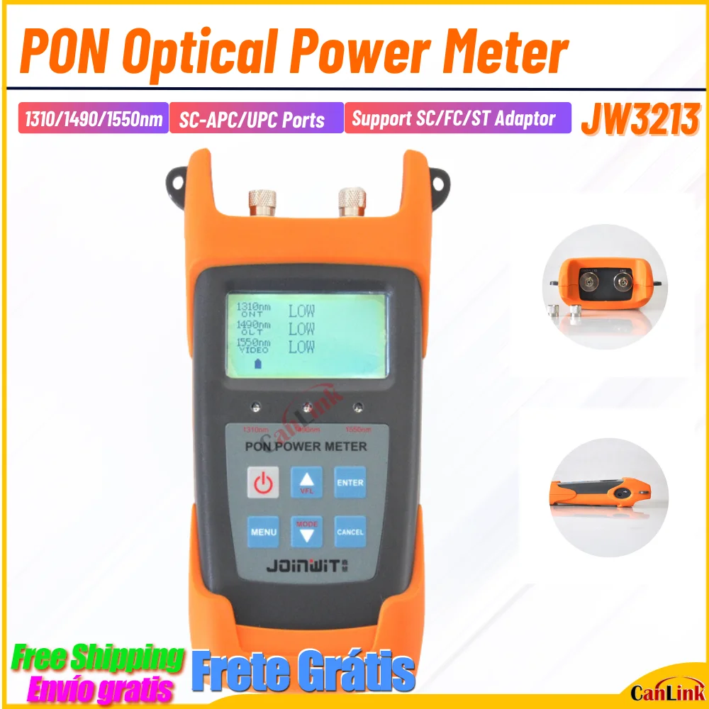 JW3213 1310/1490/1550nm PON Optical Power Meter 0.1 dB Resolution For PON Network Testing