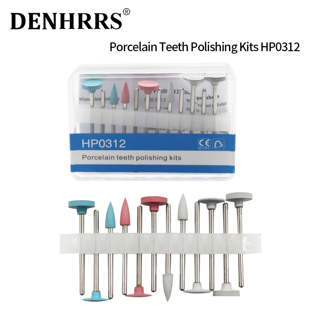 

12PCS/Box Dental Composite Polishing Kit Polisher for Low Speed Hanpiece Porcelain Natural Teeth Nail Polishing