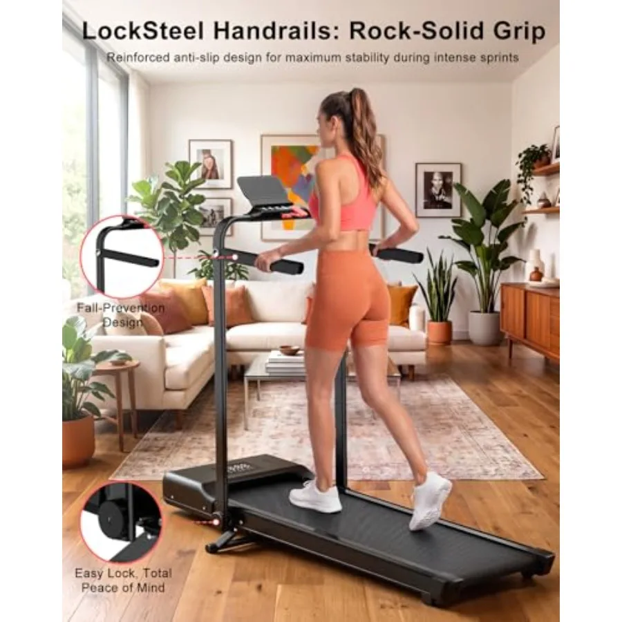 Walking Pad Treadmill with Handle, 9% Manual Incline 3-in-1 Folding Treadmills for Home Small Space, 3.0HP Quiet Under Desk Tre