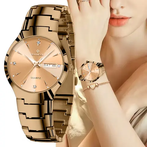 BANGWEI Fashion Elegant Watches For Women Top Brand Luxury Waterproof Ladies Quartz Watch Simple Creative Diamond Watch Women