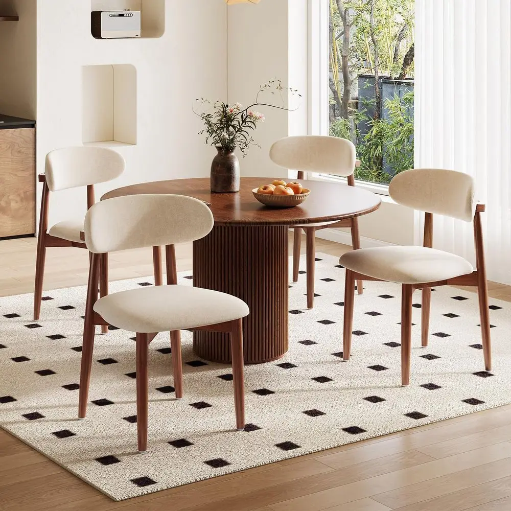 

Dining Chairs Set of 4, Modern Kitchen Chair, holstered Dining Chair with Ergonomic Backrest and NonSlip Foot Pads, Farmhouse
