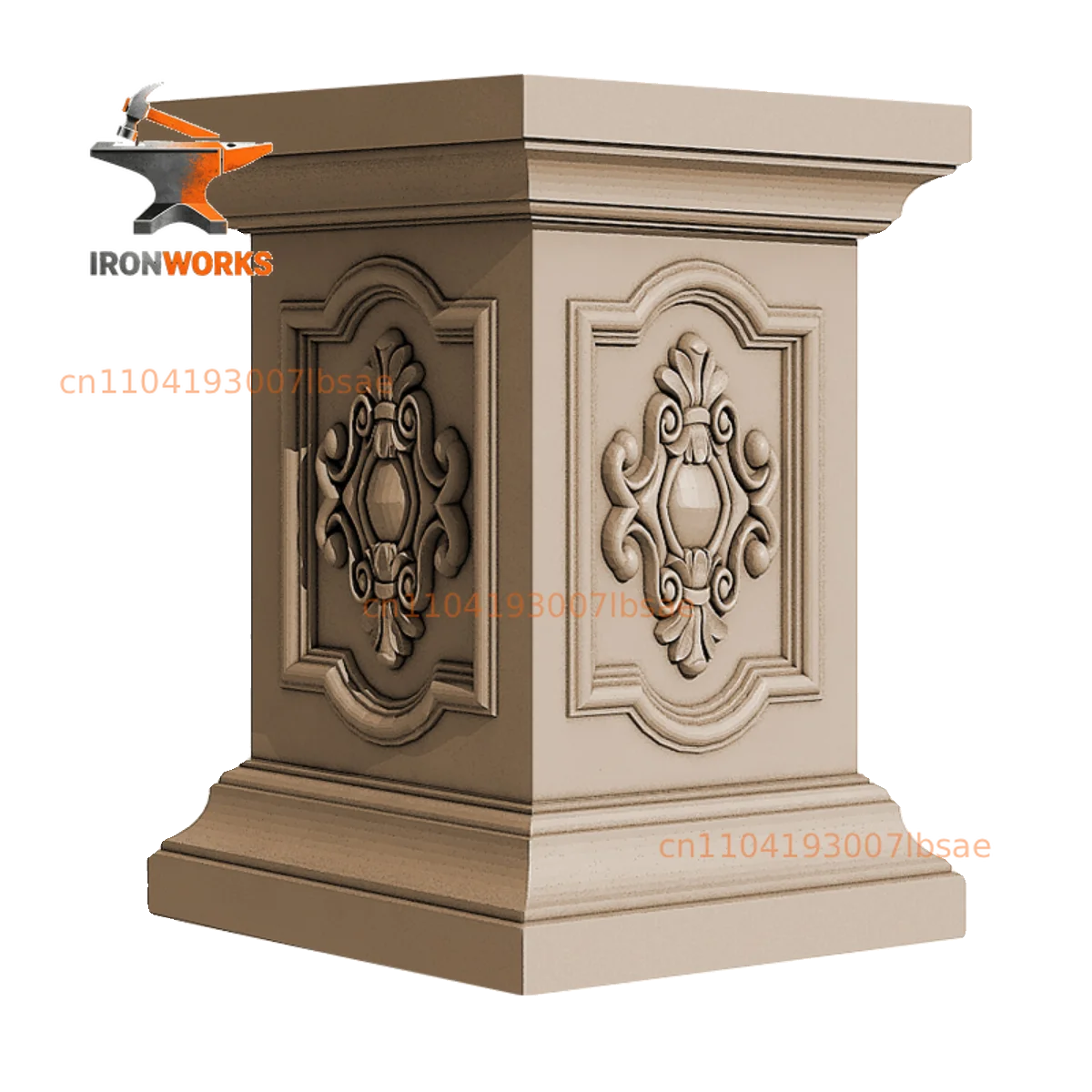 Antique Chinese square pier mold with flowers Roman column modeling square column foot model Cement cast-in-place villa