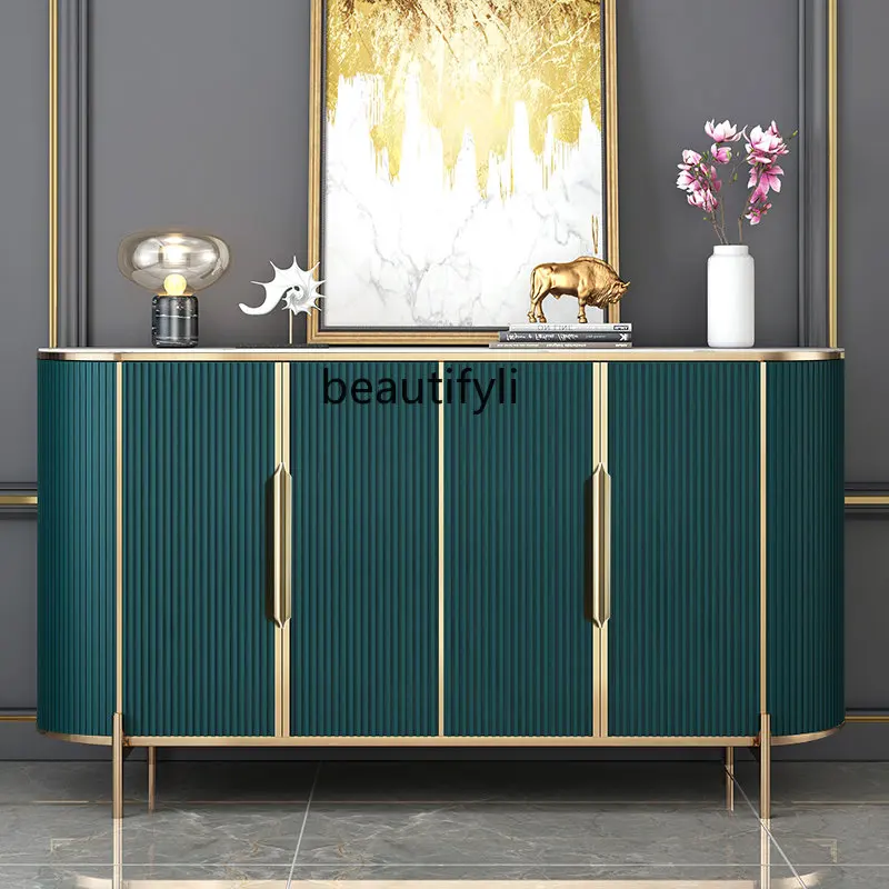 

yj Light Luxury Stone Plate Sideboard Modern Minimalist Wine Cabinet Entrance Cabinet Kitchen Locker